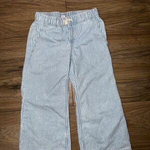 Cat & Jack Light Blue & White Striped Pull-On Pants